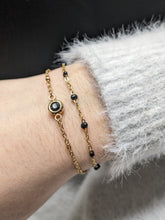 Charger l'image dans la galerie, Bracelet double strass coloré - acier inoxydable