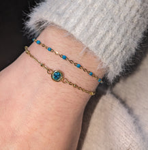 Charger l'image dans la galerie, Bracelet double strass coloré - acier inoxydable