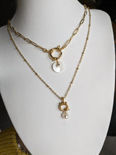 Charger l'image dans la galerie, Collier bouée avec nacre et strass - acier inoxydable