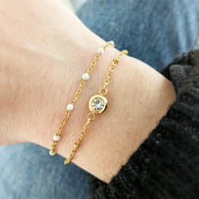 Charger l'image dans la galerie, Bracelet double strass coloré - acier inoxydable