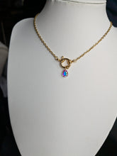 Charger l'image dans la galerie, Collier bouée avec goutte aurores boréales - acier inoxydable