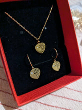Charger l'image dans la galerie, Coffret parure cœur et strass - acier inoxydable doré