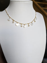 Charger l'image dans la galerie, Collier nacre et strass - acier inoxydable