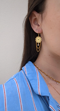 Charger l&#39;image dans la galerie, Boucles d&#39;oreilles mandala strass - acier inoxydable
