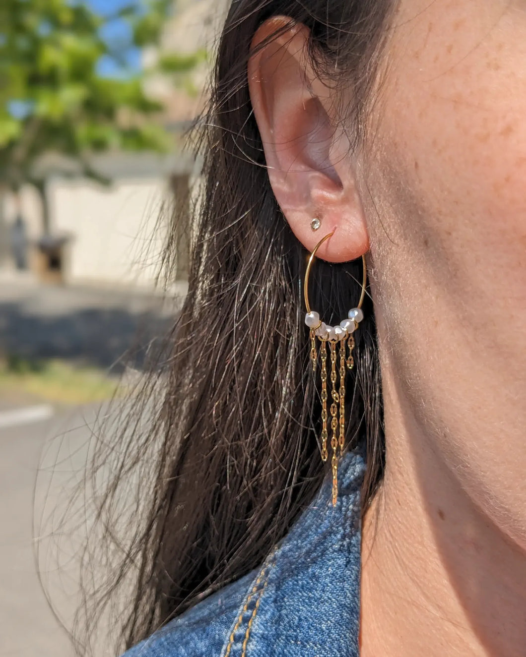 Créoles perles et chaines