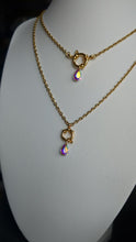 Charger et lire la vidéo dans la visionneuse de la Galerie, Collier bouée avec goutte aurores boréales - acier inoxydable
