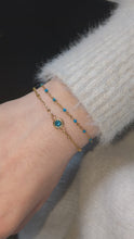 Charger et lire la vidéo dans la visionneuse de la Galerie, Bracelet double strass coloré  - acier inoxydable
