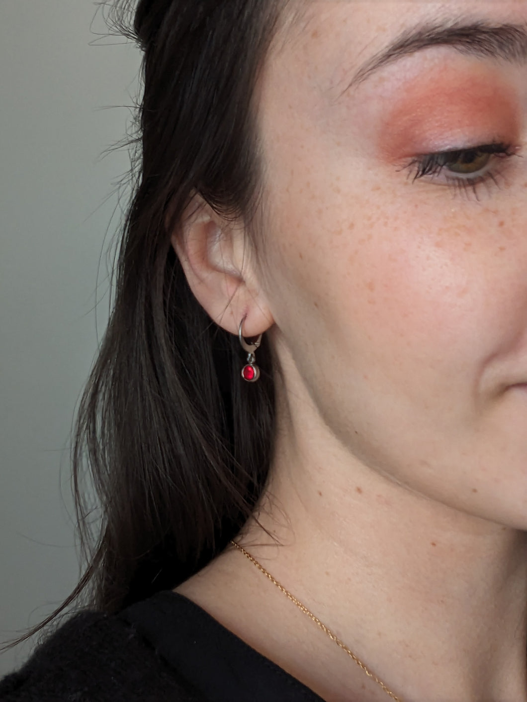 Boucles d'oreilles strass rouge - Collection Saint Valentin