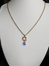 Charger l&#39;image dans la galerie, Collier bouée avec goutte aurores boréales - acier inoxydable
