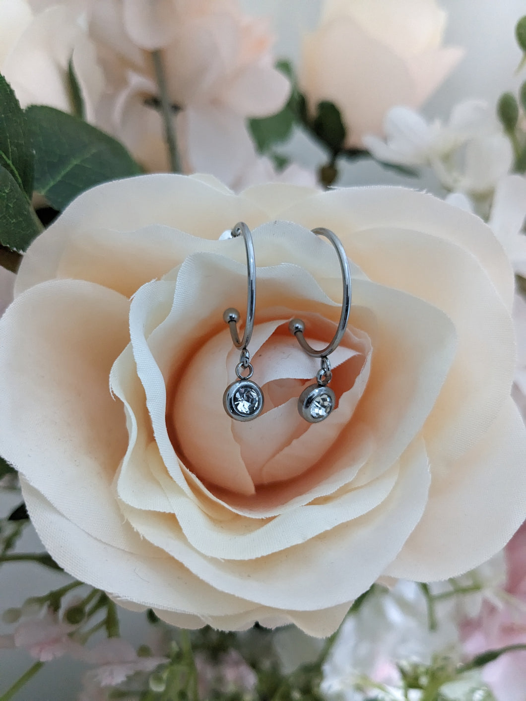 Créoles strass - acier inoxydable