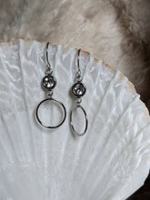 Charger l&#39;image dans la galerie, Boucles d&#39;oreilles strass et anneau - acier inoxydable
