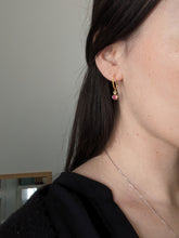 Charger l&#39;image dans la galerie, Boucles d&#39;oreilles strass rose - Collection Saint Valentin
