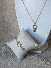 Charger l&#39;image dans la galerie, Collier bouée aventurine verte - acier inoxydable
