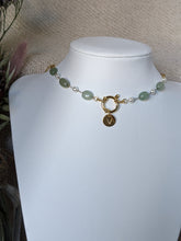 Charger l&#39;image dans la galerie, Collier bouée aventurine verte - acier inoxydable

