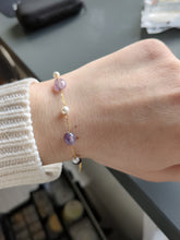 Charger l&#39;image dans la galerie, Bracelet perles nacrées et amétrine - acier inoxydable doré
