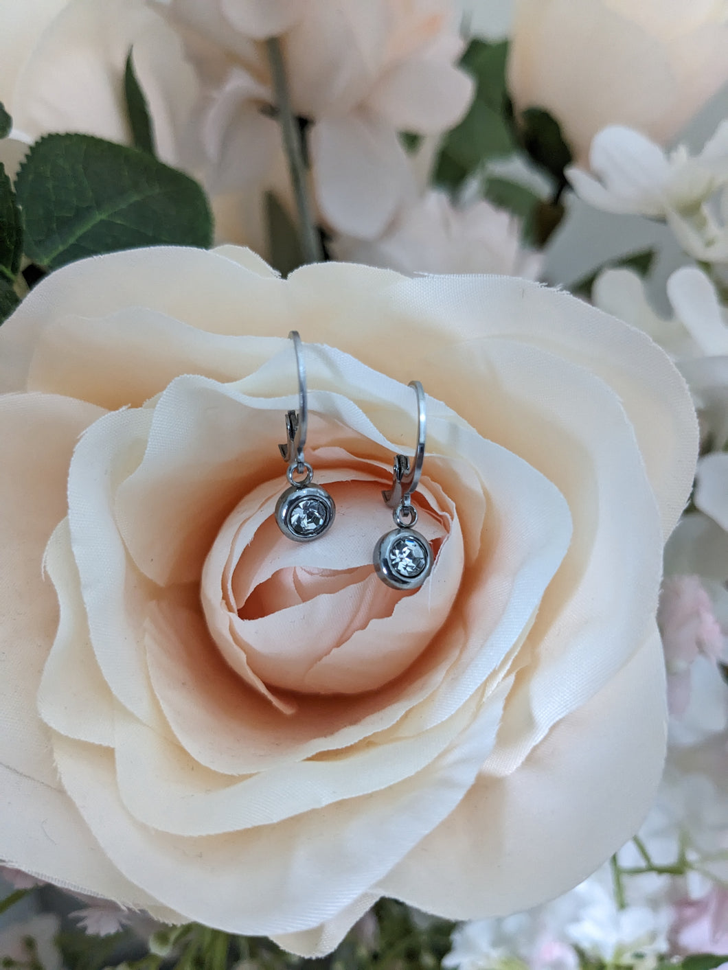 Boucles d'oreilles strass - acier inoxydable