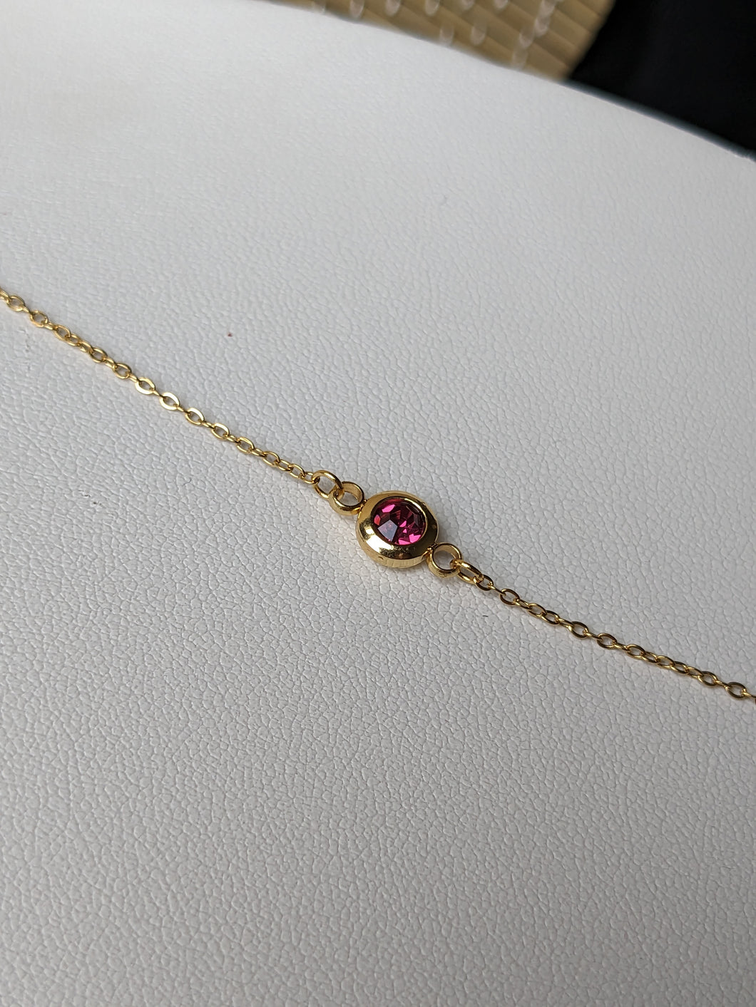 Bracelet strass fushia en acier inoxydable - Collection Saint Valentin