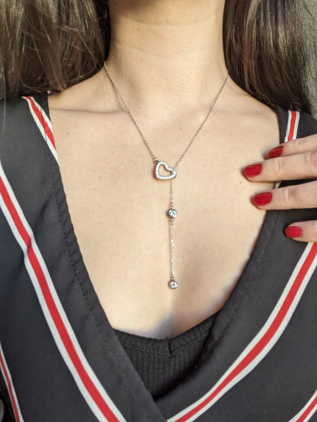 Collier cœur et strass - Collection Saint Valentin