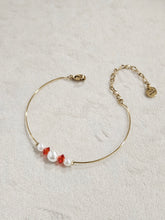 Charger l'image dans la galerie, Jonc coloré et perles nacrées - acier inoxydable
