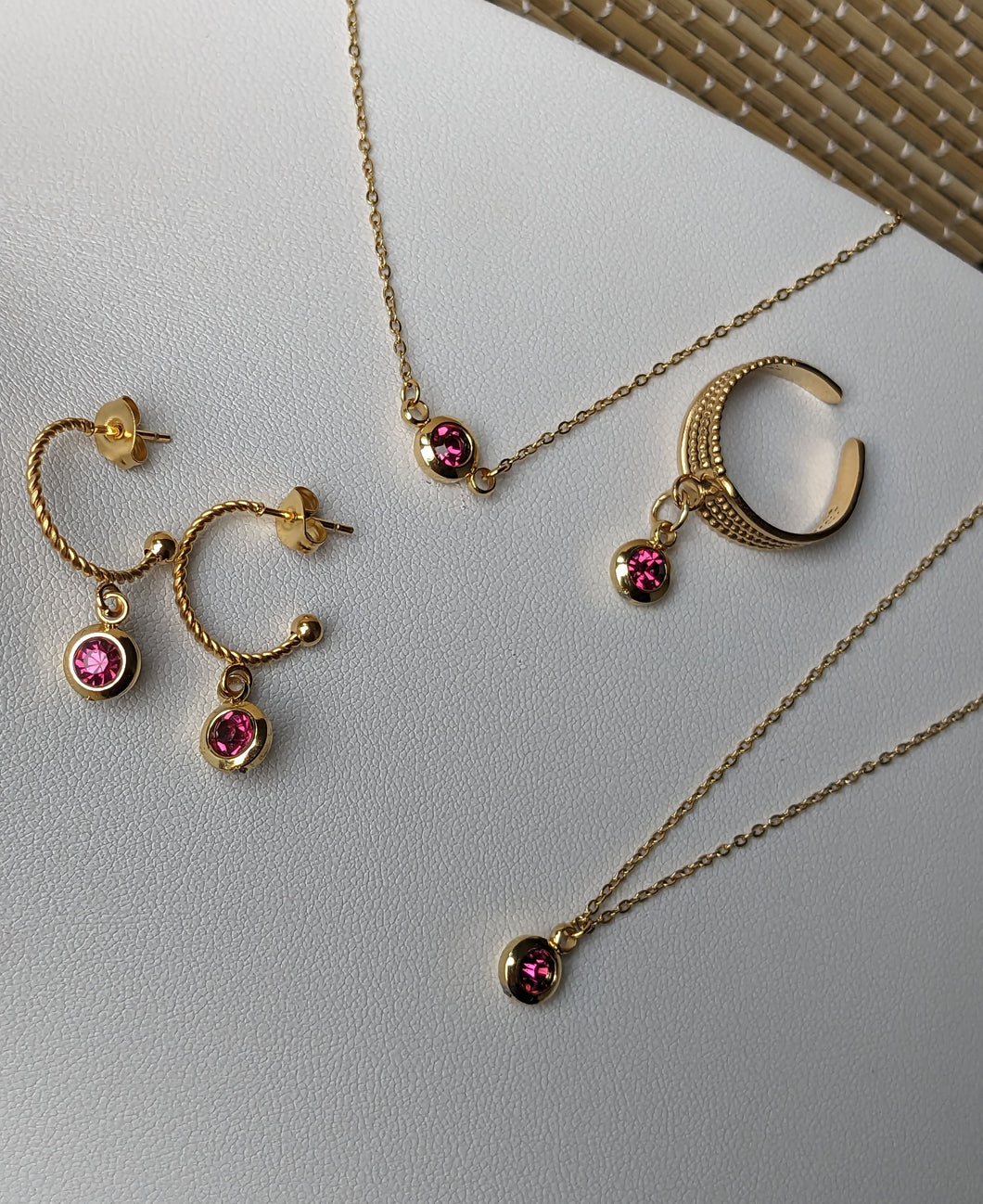 Boucles d'oreilles strass rose - Collection Saint Valentin