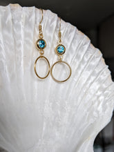 Charger l&#39;image dans la galerie, Boucles d&#39;oreilles strass et anneau - acier inoxydable
