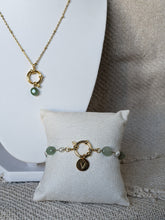 Charger l&#39;image dans la galerie, Bracelet bouée aventurine verte - acier inoxydable
