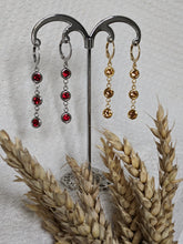 Charger l&#39;image dans la galerie, Boucles d&#39;oreilles 3 strass - acier inoxydable
