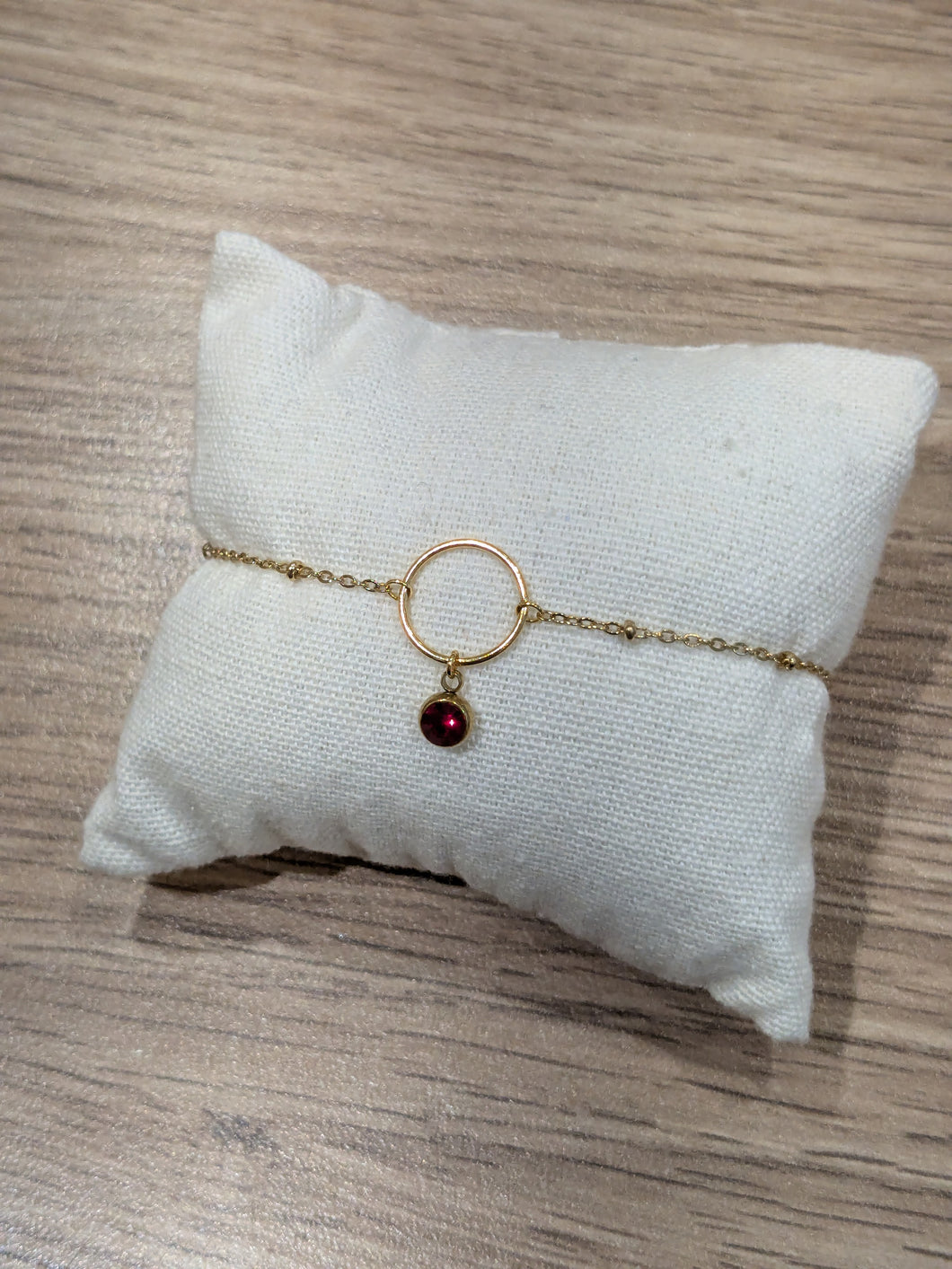 Bracelet cercle avec strass coloré - acier inoxydable