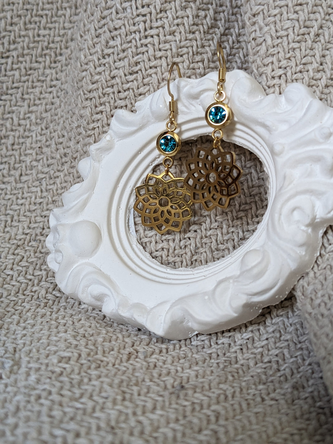 Boucles d'oreilles colorées mandala - acier inoxydable