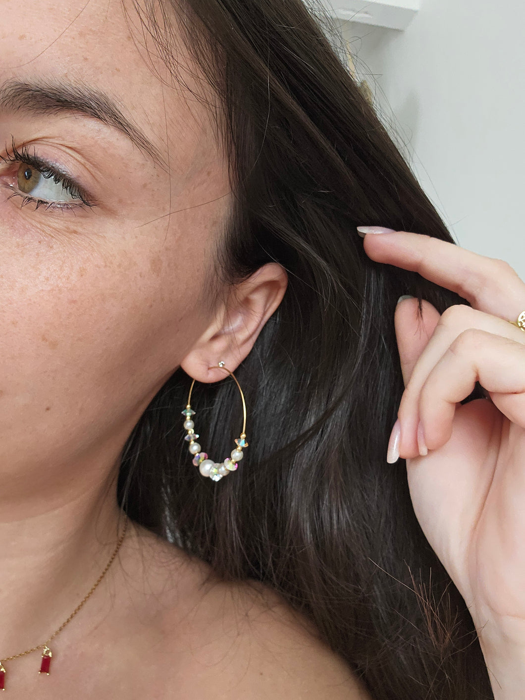 Créoles aurores boréales - acier inoxydable