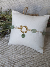 Charger l&#39;image dans la galerie, Bracelet bouée aventurine verte - acier inoxydable
