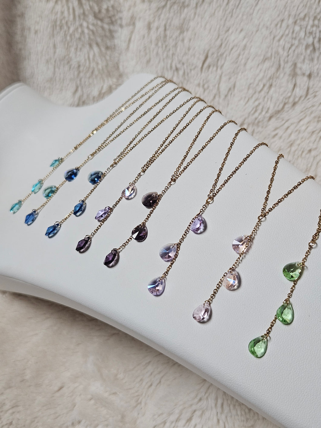 Collier gouttes colorées - acier inoxydable