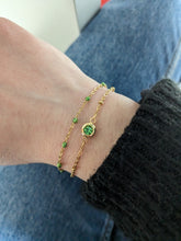 Charger l&#39;image dans la galerie, Bracelet double strass vert - acier inoxydable
