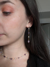 Charger l&#39;image dans la galerie, Boucles d&#39;oreilles longues amétrine - acier inoxydable
