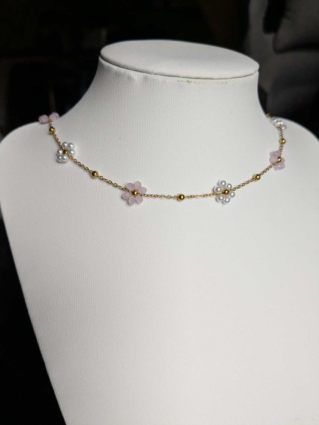 Collier fleurs - acier inoxydable