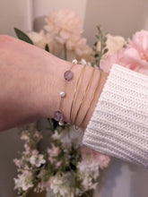 Charger l&#39;image dans la galerie, Bracelet perles nacrées et amétrine - acier inoxydable doré
