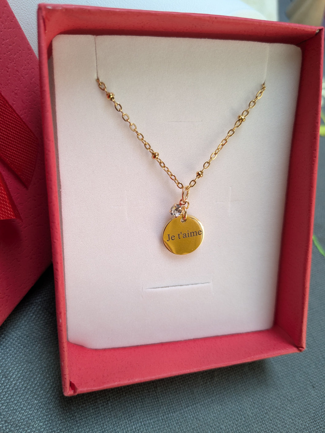 Collier je t'aime - acier inoxydable