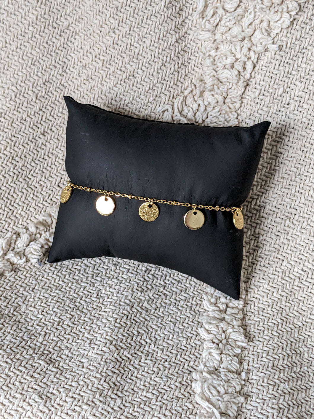 Bracelet pampilles martelées et lisses - acier inoxydable