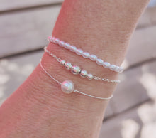 Charger l&#39;image dans la galerie, Bracelet perle forme riz - fermeture acier inoxydable
