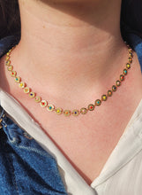 Charger l&#39;image dans la galerie, Collier multicolore reversible - acier inoxydable doré
