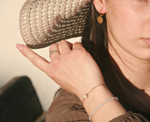 Charger l&#39;image dans la galerie, Boucles d&#39;oreilles dormeuses avec pendentif strass - acier inoxydable
