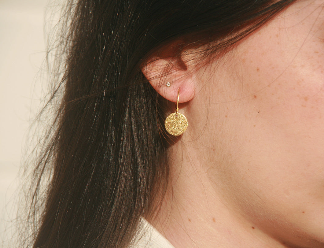 Boucles d'oreilles dormeuses avec pendentif strass - acier inoxydable